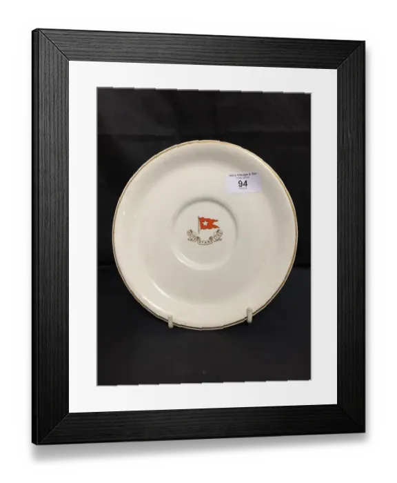 Framed Print : White Star Line - bouillon plate with logo Framed Print : White Star Line - bouillon plate with logo