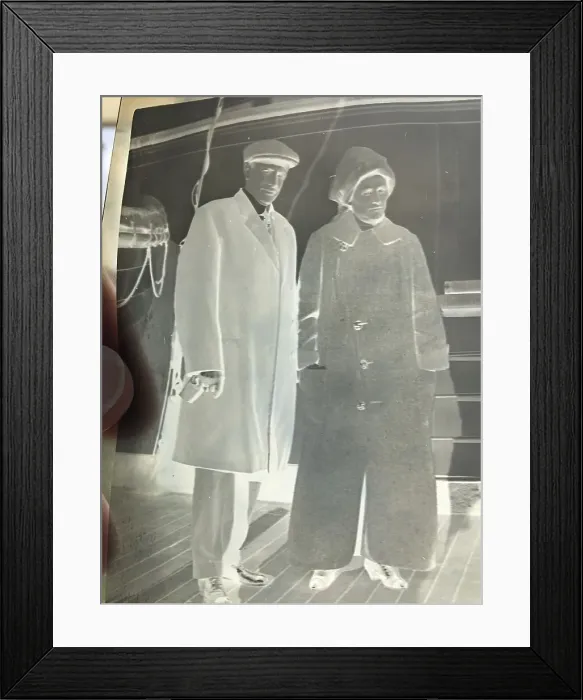 Framed Print : Negative of James and Mabel Fenwick on Carpathia Framed Print : Negative of James and Mabel Fenwick on Carpathia