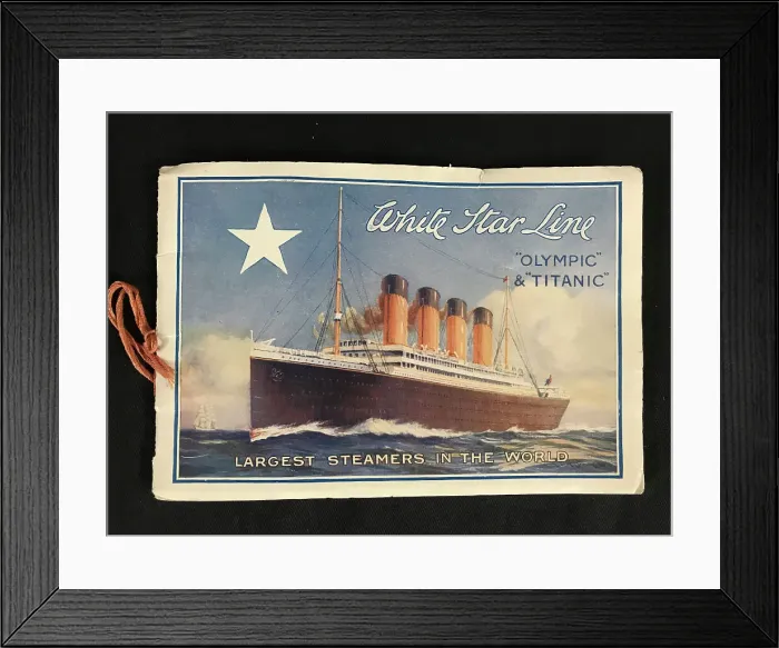 Framed Print : White Star Line, Olympic and Titanic, booklet cover Framed Print : White Star Line, Olympic and Titanic, booklet cover