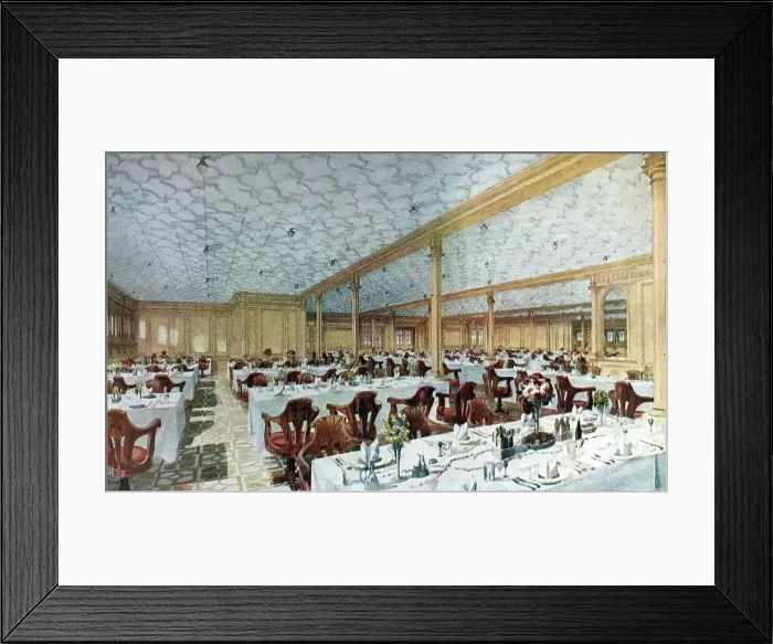Framed Print : White Star Line, Olympic and Titanic, dining room Framed Print : White Star Line, Olympic and Titanic, dining room