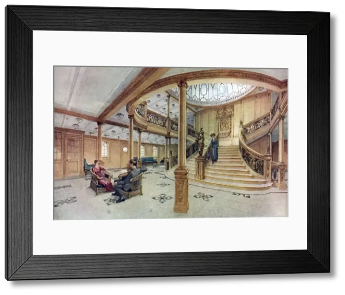 Framed Print : White Star Line, Olympic and Titanic, main staircase Framed Print : White Star Line, Olympic and Titanic, main staircase