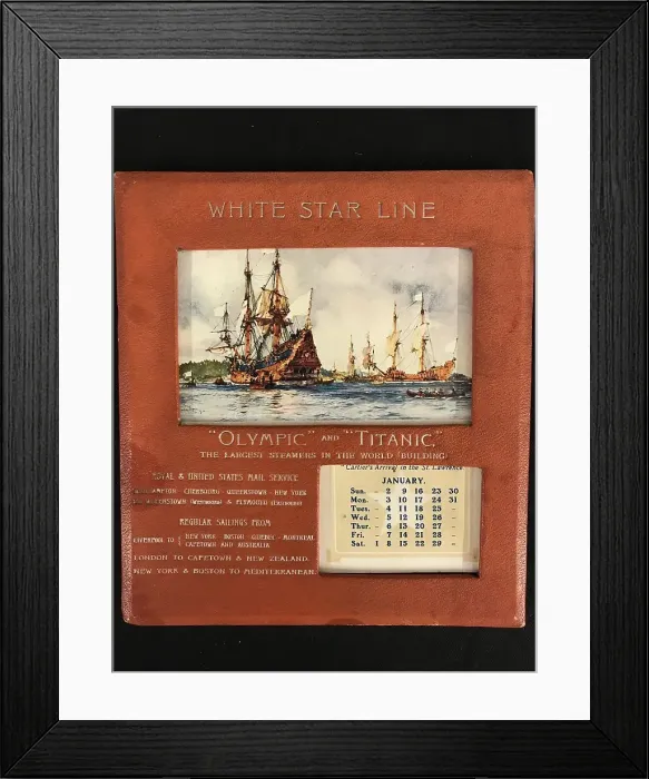 Framed Print : White Star Line, RMS Olympic and Titanic - calendar Framed Print : White Star Line, RMS Olympic and Titanic - calendar