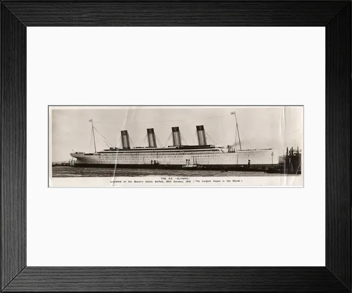Framed Print : White Star Line, RMS Olympic - bookpost postcard Framed Print : White Star Line, RMS Olympic - bookpost postcard