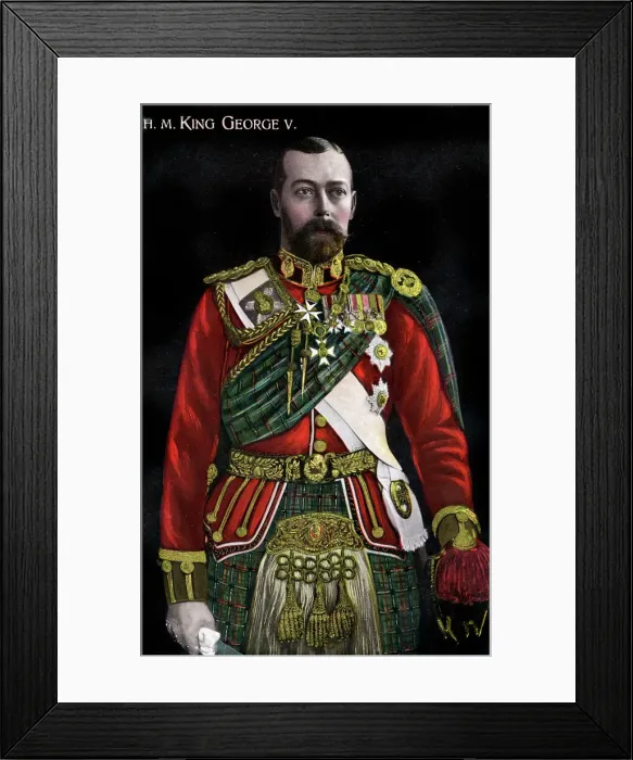 Framed Print : King George V in Highland ceremonial military attire Framed Print : King George V in Highland ceremonial military attire