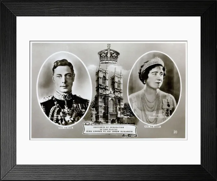 Framed Print : Souvenir postcard of the Coronation of King George VI Framed Print : Souvenir postcard of the Coronation of King George VI