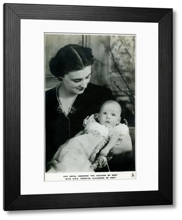 Framed Print : Princess Alexandra with her Mother Princess Marina Framed Print : Princess Alexandra with her Mother Princess Marina