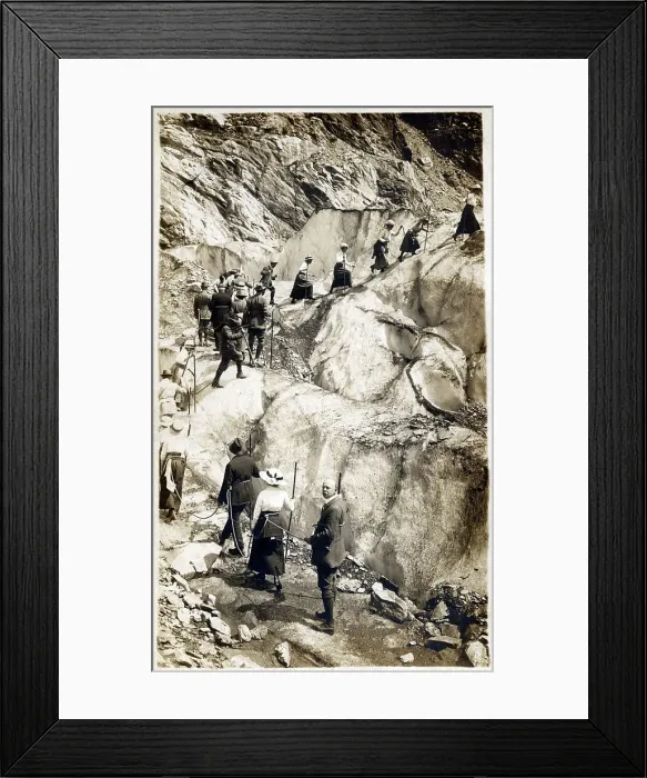 Framed Print : A hiking party in Switzerland Framed Print : A hiking party in Switzerland