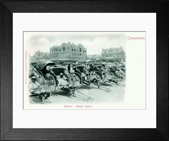 Framed Print : Johannesburg, South Africa - Rickshaws in Market Square Framed Print : Johannesburg, South Africa - Rickshaws in Market Square