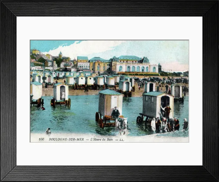 Framed Print : Bathing Hour at Boulogne-sur-Mer, Northern France Framed Print : Bathing Hour at Boulogne-sur-Mer, Northern France