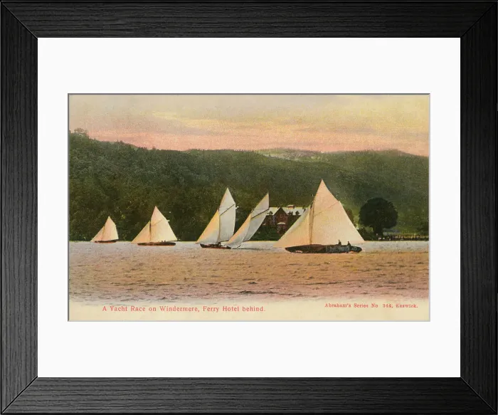 Framed Print : A Yacht Race on Lake Windermere, Lake District Framed Print : A Yacht Race on Lake Windermere, Lake District