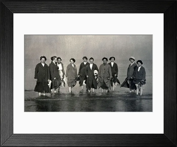 Framed Print : Group of women paddling in the sea Framed Print : Group of women paddling in the sea