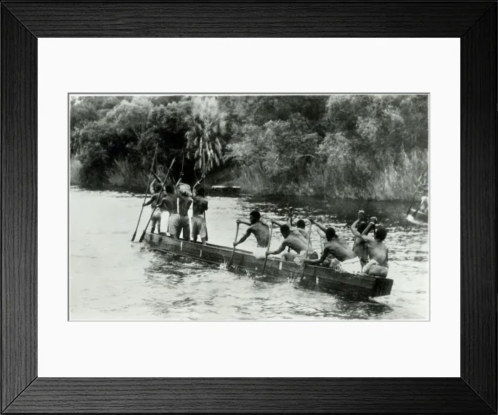 Framed Print : A native canoe on the Zambezi River Framed Print : A native canoe on the Zambezi River