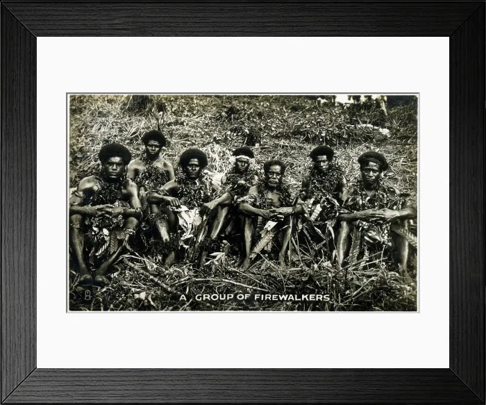Framed Print : A Family Group of Firewalkers - Fiji