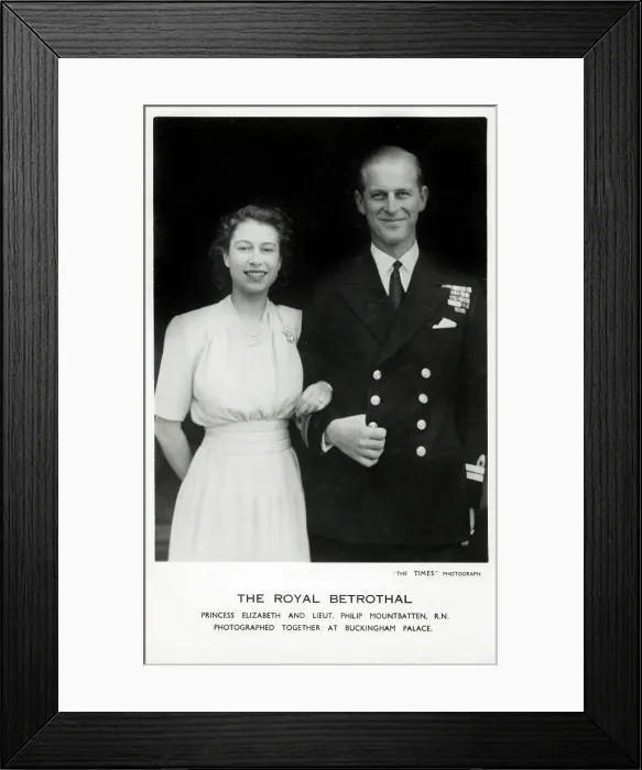 Framed Print : Engagement of Princess Elizabeth and Philip Mountbatten Framed Print : Engagement of Princess Elizabeth and Philip Mountbatten