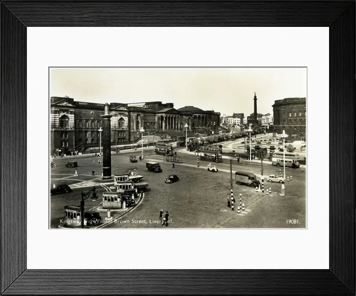 Framed Print : Liverpool, Merseyside - Kingsway and William Brown Street Framed Print : Liverpool, Merseyside - Kingsway and William Brown Street