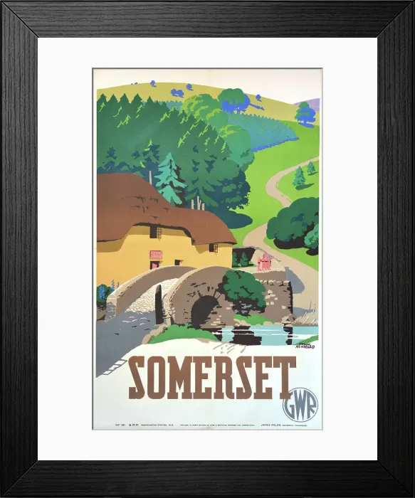 Framed Print : Somerset. The LNER was especially fond of commissioning posters in sets Framed Print : Somerset. The LNER was especially fond of commissioning posters in sets