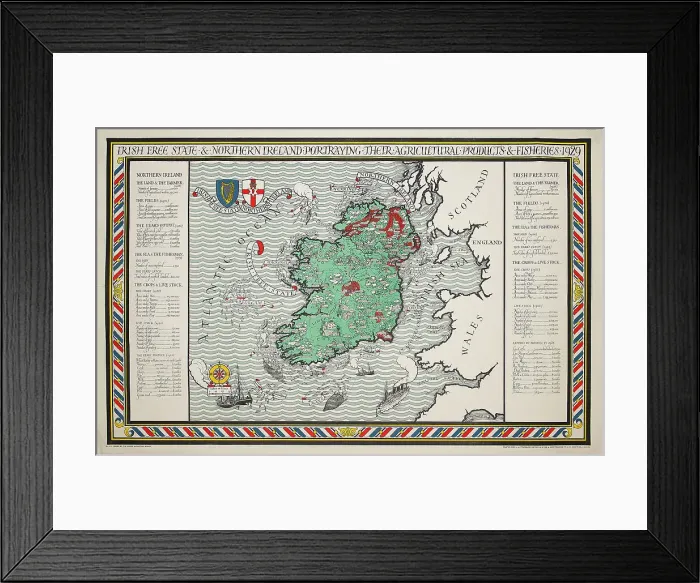 Framed Print : A Map Of Irish Free State And Northern Ireland Framed Print : A Map Of Irish Free State And Northern Ireland