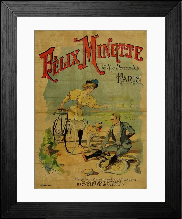 Framed Print : Felix Minette Bicyclette Framed Print : Felix Minette Bicyclette