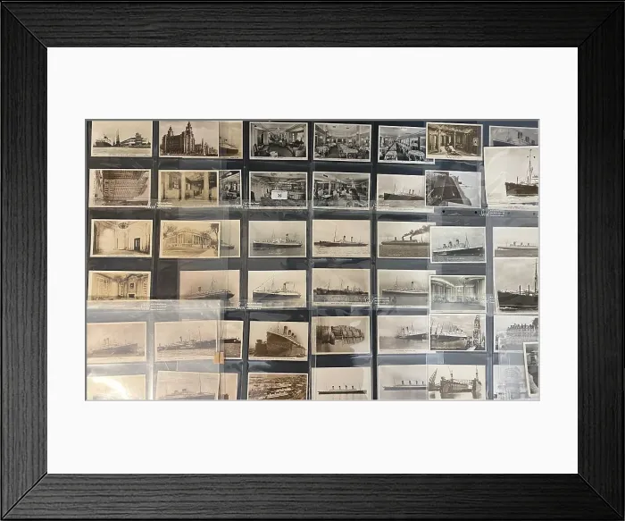 Framed Print : Ocean Liners - large collection of postcards Framed Print : Ocean Liners - large collection of postcards