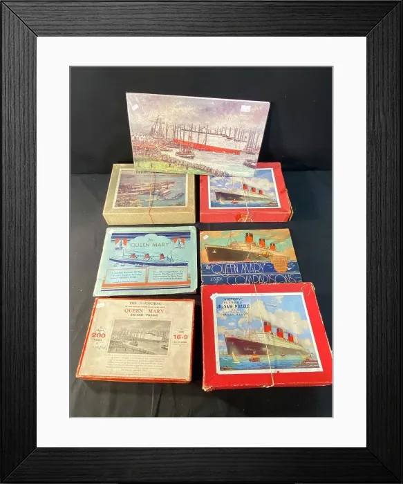 Framed Print : Ocean Liners - selection of jigsaw puzzles and books Framed Print : Ocean Liners - selection of jigsaw puzzles and books