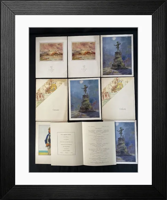 Framed Print : Ocean Liners - items from collection of Miss Irwin Framed Print : Ocean Liners - items from collection of Miss Irwin