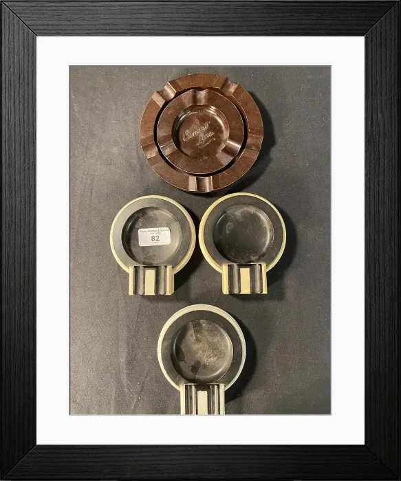 Framed Print : Ocean Liners - assorted art deco style ashtrays Framed Print : Ocean Liners - assorted art deco style ashtrays