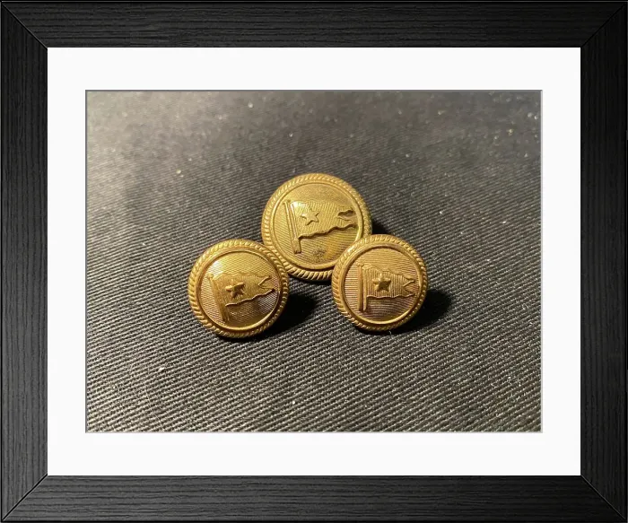 Framed Print : White Star Line - three uniform brass buttons Framed Print : White Star Line - three uniform brass buttons