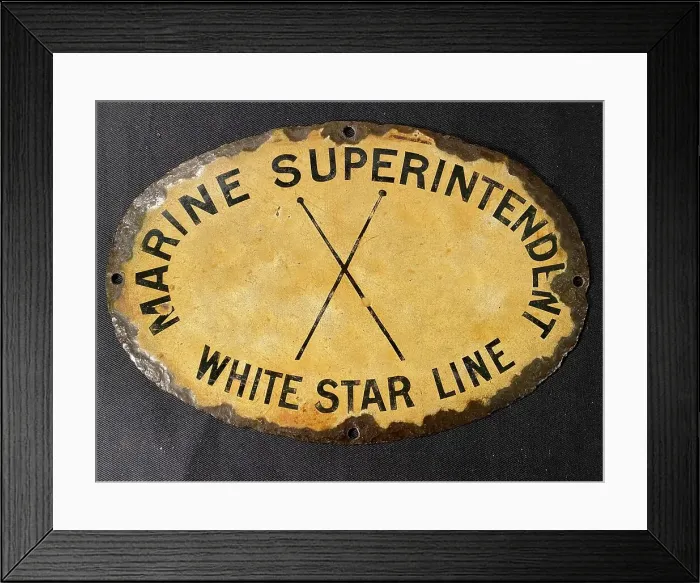 Framed Print : White Star Line - Marine Superintendent sign Framed Print : White Star Line - Marine Superintendent sign