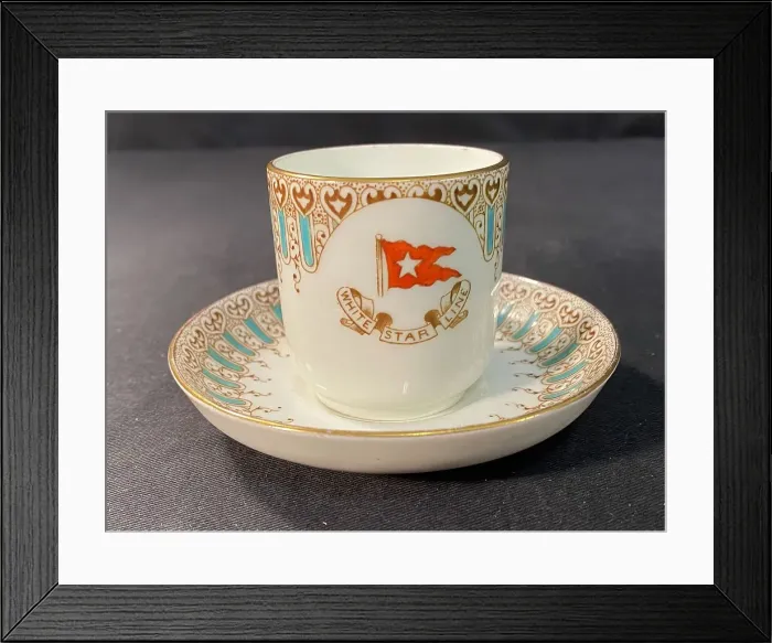 Framed Print : White Star Line - Wisteria demitasse cup and saucer Framed Print : White Star Line - Wisteria demitasse cup and saucer