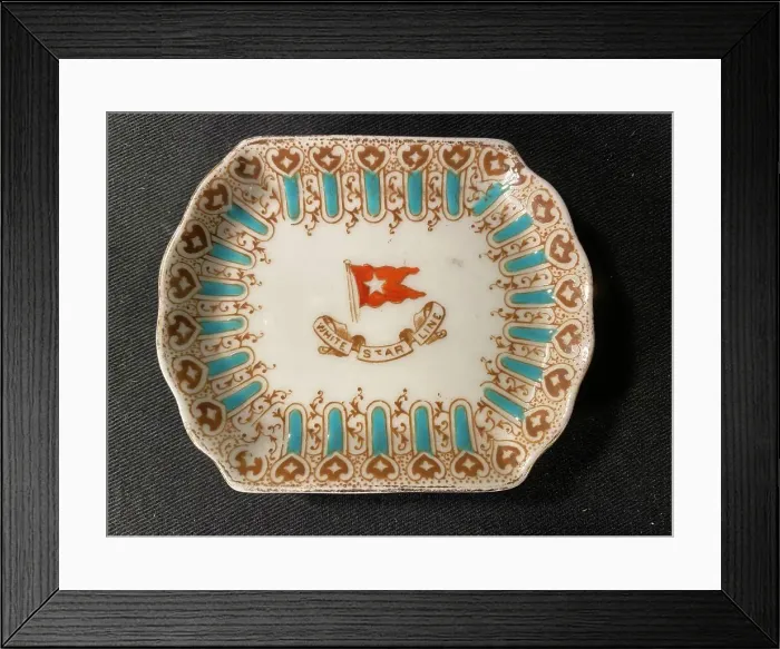 Framed Print : White Star Line - First Class Wisteria butter dish Framed Print : White Star Line - First Class Wisteria butter dish