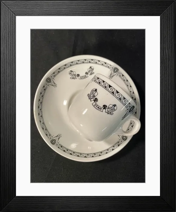 Framed Print : White Star Line - Second Class demitasse cup and saucer Framed Print : White Star Line - Second Class demitasse cup and saucer