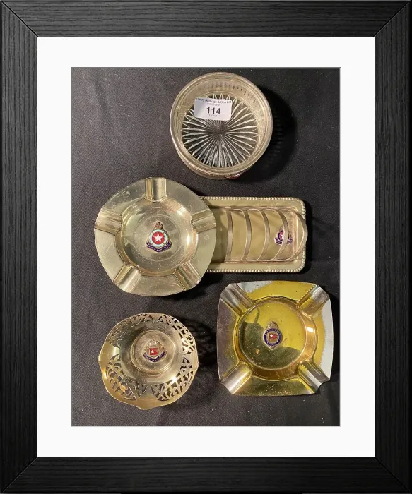 Framed Print : White Star Line - assorted metal souvenirs Framed Print : White Star Line - assorted metal souvenirs