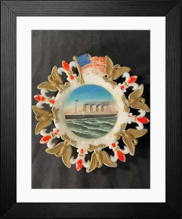 Framed Print : White Star Line, RMS Olympic - souvenir plate Framed Print : White Star Line, RMS Olympic - souvenir plate