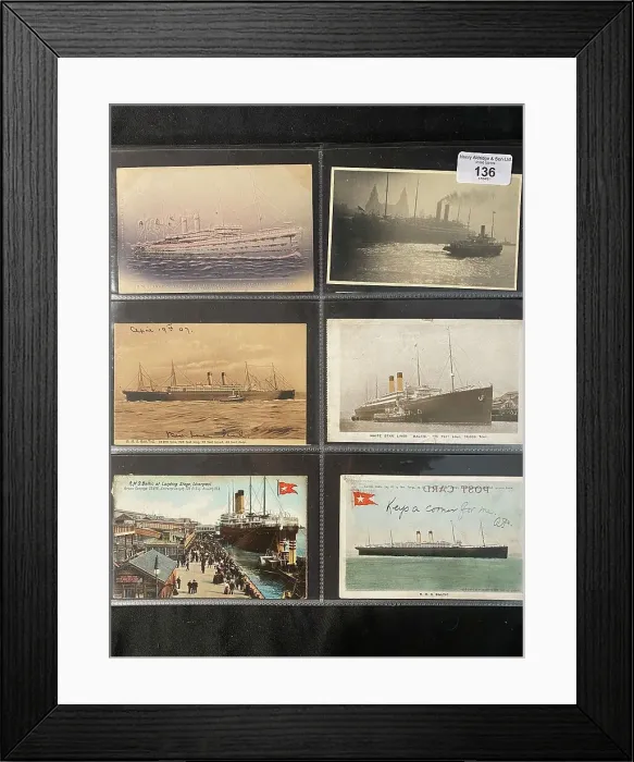 Framed Print : White Star Line - six assorted postcards Framed Print : White Star Line - six assorted postcards