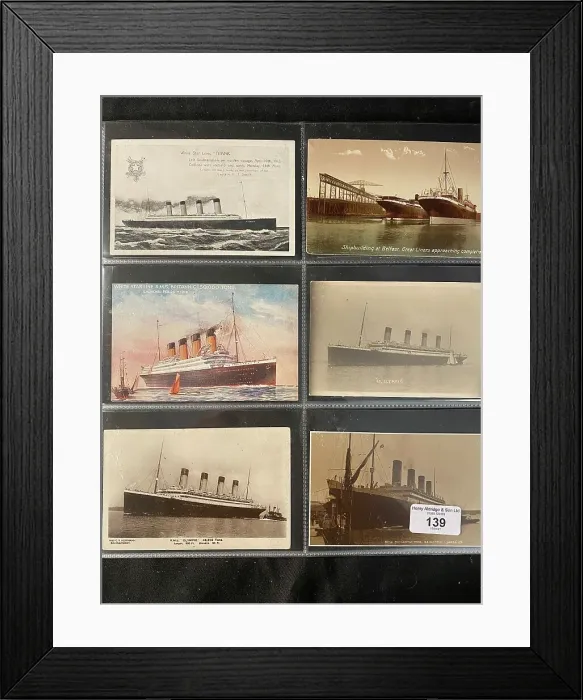 Framed Print : White Star Line - six assorted postcards Framed Print : White Star Line - six assorted postcards