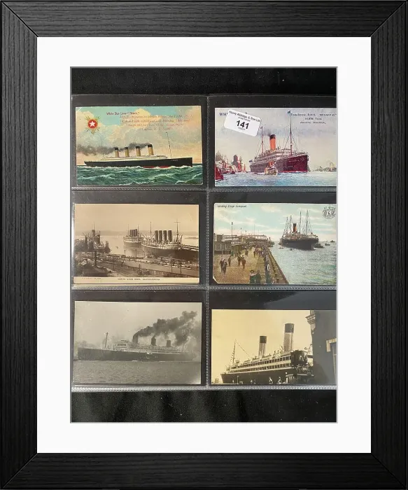 Framed Print : White Star Line - six assorted postcards Framed Print : White Star Line - six assorted postcards