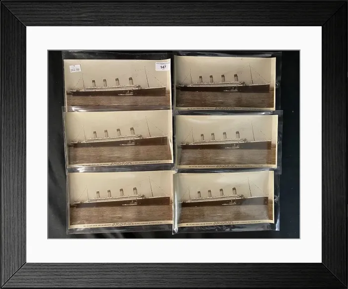 Framed Print : White Star Line, RMS Olympic - six bookpost postcards Framed Print : White Star Line, RMS Olympic - six bookpost postcards
