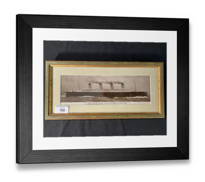 Framed Print : White Star Line, RMS Titanic - framed postcard Framed Print : White Star Line, RMS Titanic - framed postcard