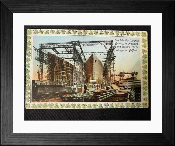 Framed Print : White Star Line, Olympic and Titanic - postcard Framed Print : White Star Line, Olympic and Titanic - postcard