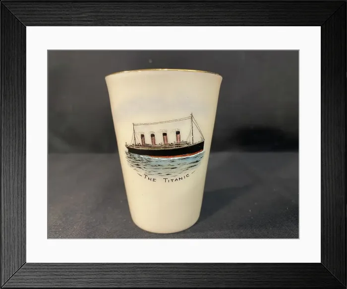 Framed Print : White Star Line, RMS Titanic - commemorative beaker Framed Print : White Star Line, RMS Titanic - commemorative beaker
