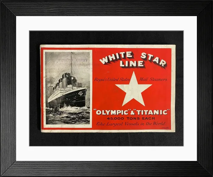 Framed Print : White Star Line, Olympic and Titanic brochure Framed Print : White Star Line, Olympic and Titanic brochure