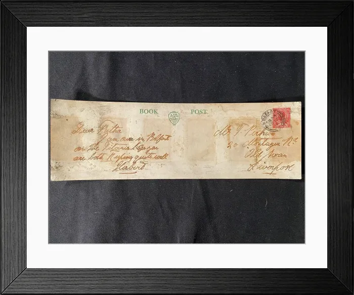 Framed Print : White Star Line, RMS Titanic - bookpost postcard Framed Print : White Star Line, RMS Titanic - bookpost postcard
