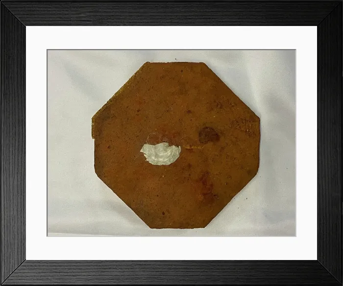 Framed Print : RMS Carpathia, salvaged red octagonal floor tile Framed Print : RMS Carpathia, salvaged red octagonal floor tile