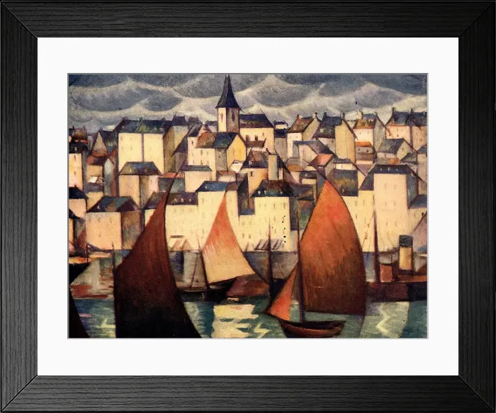 Framed Print : Boulogne. This oil painting shows a waterside scene of the city of Boulogne-sur-Mer Framed Print : Boulogne. This oil painting shows a waterside scene of the city of Boulogne-sur-Mer