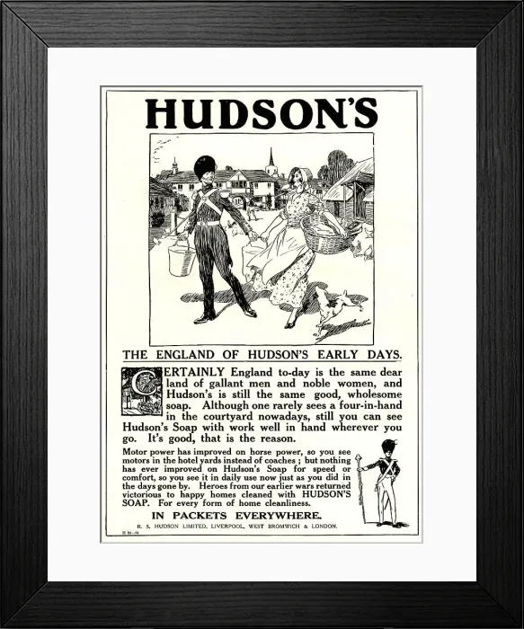 Framed Print : Hudson's Soap Advertisement Framed Print : Hudson's Soap Advertisement