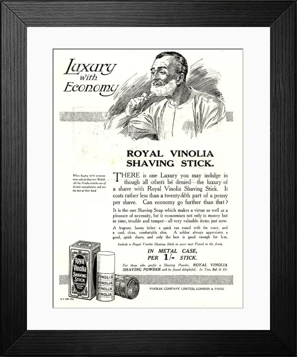 Framed Print : Royal Vinolia Advertisement Framed Print : Royal Vinolia Advertisement