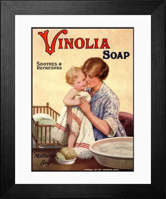 Framed Print : Vinolia Soap Advertisement Framed Print : Vinolia Soap Advertisement