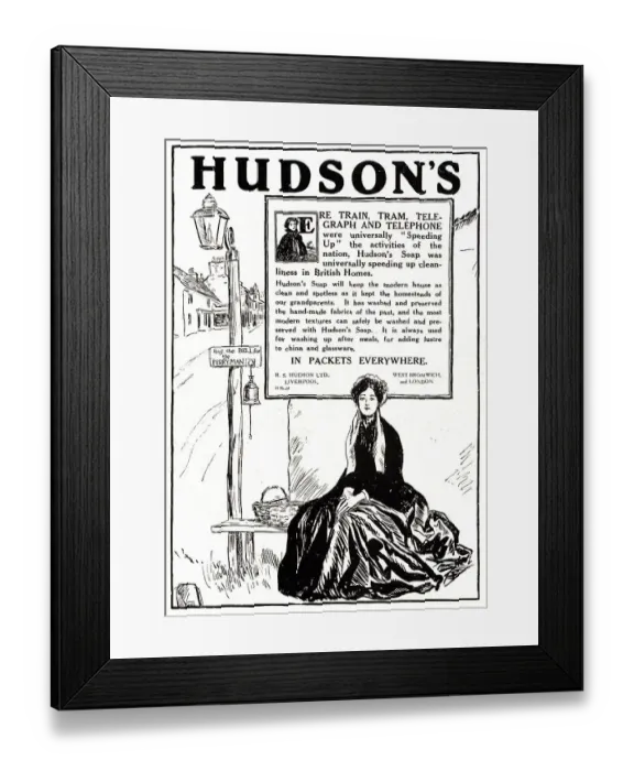 Framed Print : Hudson's Soap Advertisement Framed Print : Hudson's Soap Advertisement
