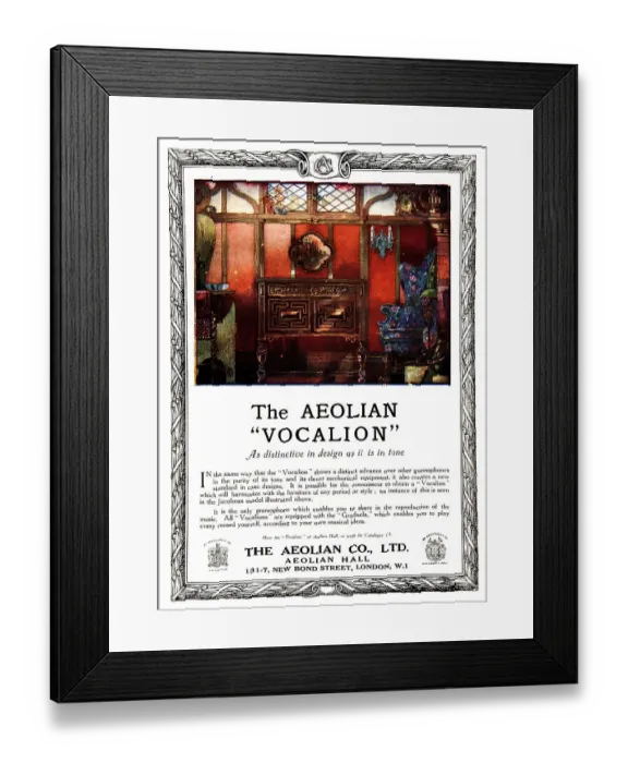 Framed Print : The Aeolian Vocalion Advertisement Framed Print : The Aeolian Vocalion Advertisement
