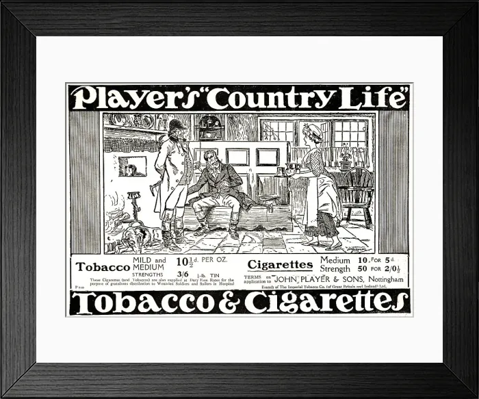 Framed Print : John Player and Sons Advertisement Framed Print : John Player and Sons Advertisement